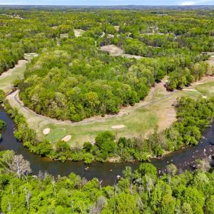 Bird's Eye View of Haw River and Indian Valley Golf Course from land