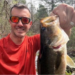 A bass recently caught from the pond