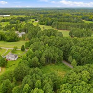 Aerial view of the lot and Oak Tree Lane neighborhood.