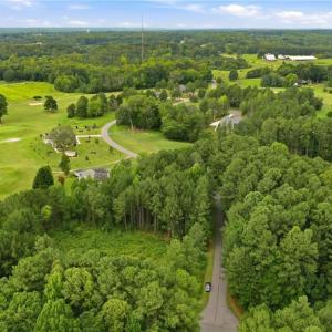 Aerial view of the lot and Oak Tree Lane neighborhood.