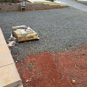 Lot prior to parking motor home and storage building