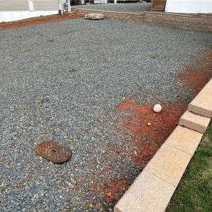 Lot prior to parking motorhome and storage building
