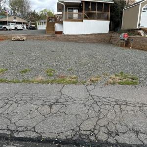 Lot prior to parking motorhome and storage building