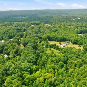 Aerial view of the lot and neighborhood.