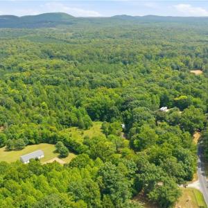 Aerial view of the lot and neighborhood.