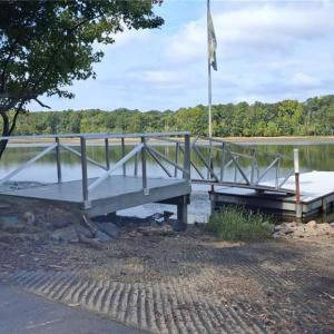 Community dock and boat ramp