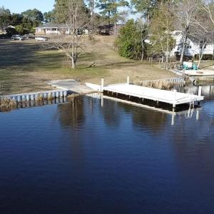 -Aerial of right side of dock and ramp