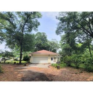 View of detached garage