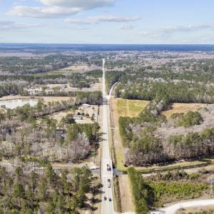 Aerial view with a view of trees