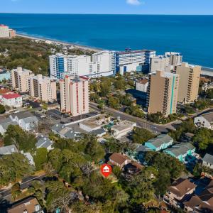 Aerial view with a view of the beach, a water view
