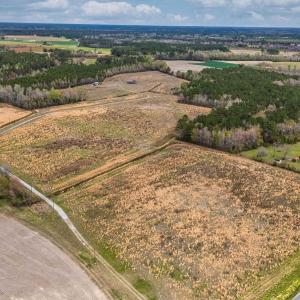 Aerial view of sparsely populated area