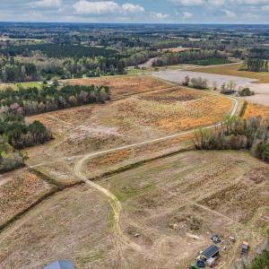 Aerial view of sparsely populated area
