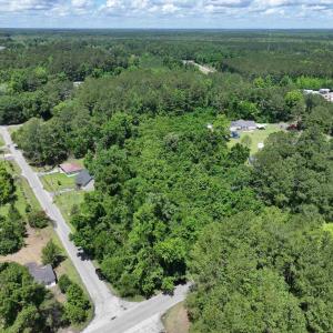 Aerial view with a forest view