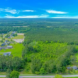 Drone / aerial view of a heavily wooded area