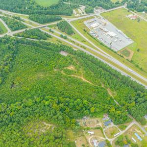 Bird's eye view of a heavily wooded area