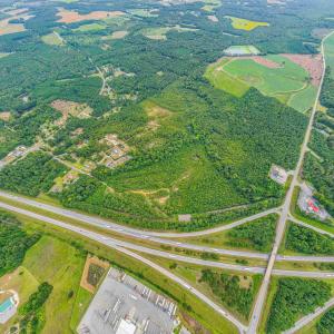 Aerial view of property's location with rural land
