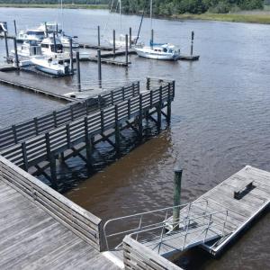 Dock with a water view