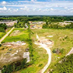 Drone / aerial view of a tree filled landscape