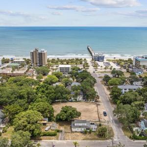Aerial view of expansive beach