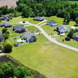 Aerial view of residential area