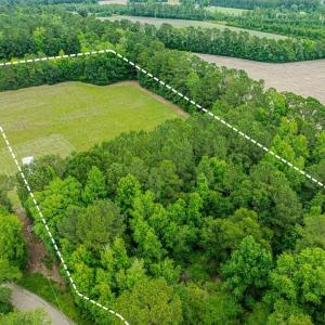 Aerial view of property's location with property b