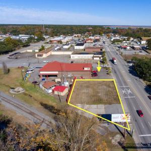 Aerial overview of property's location with proper