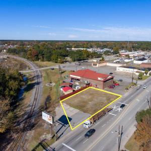 Aerial overview of property's location with proper