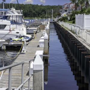 Dock with a water view