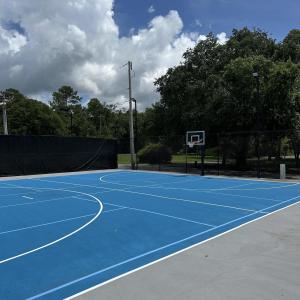 View of sport court featuring community basketball
