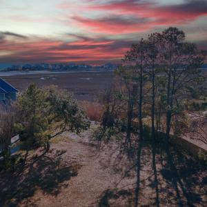 Aerial view at dusk