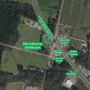 Aerial map of property and surrounding area