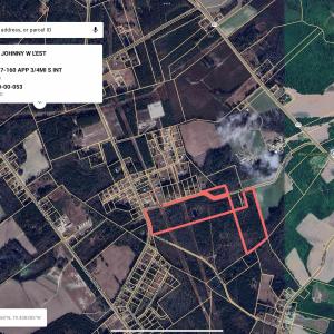 Aerial overview of property's location with proper