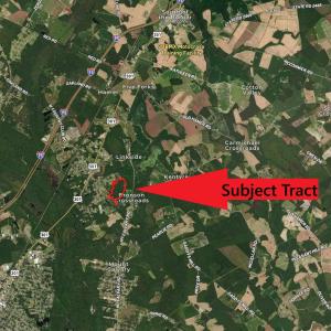 Aerial map of property and surrounding area