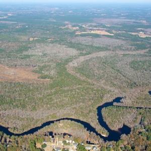 Aerial overview of property's location featuring r