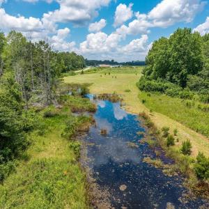 Drone / aerial view of a nearby body of water