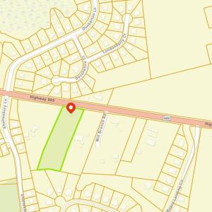 Map showing property parcels