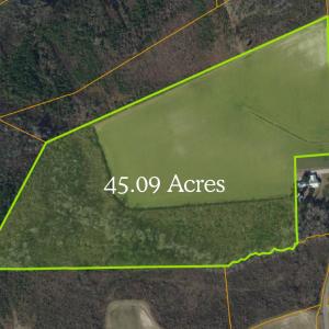 Aerial view of property's location with property b