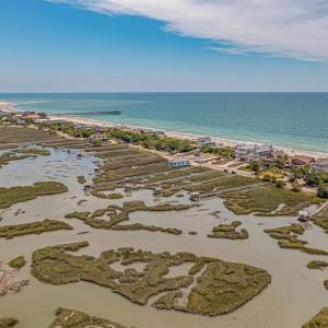 Aerial view of unending shoreline