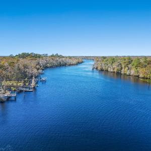 Water view featuring a forest