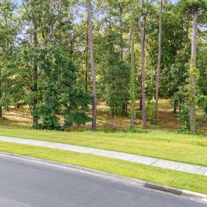 View of asphalt road with sidewalks and curbs
