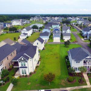 Aerial view of residential area