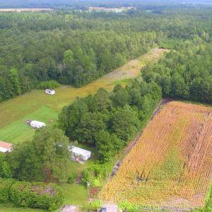 Aerial overview of property's location with rural