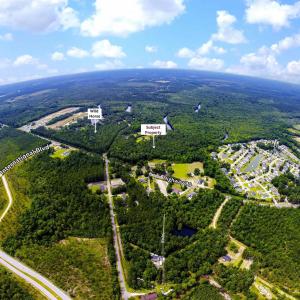 Aerial overview of property's location featuring a