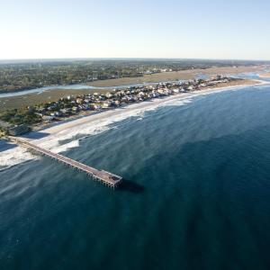 Drone / aerial view of expansive beach