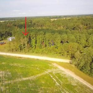 View from above of property featuring a heavily wo