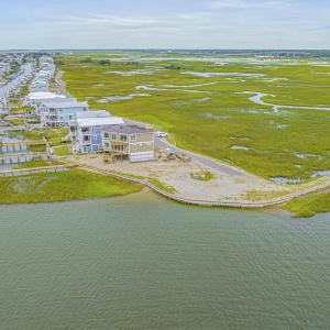 Drone / aerial view of a large body of water