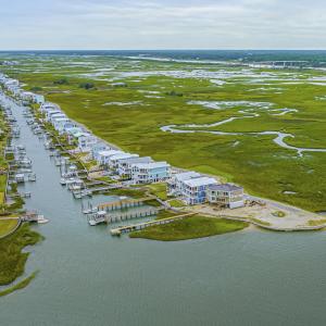 Drone / aerial view of a nearby body of water