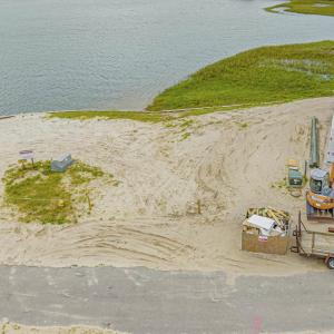 Bird's eye view of a large body of water