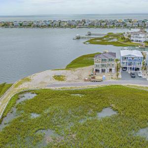 Bird's eye view of a nearby body of water