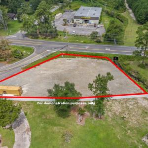 Aerial view of property's location featuring prope